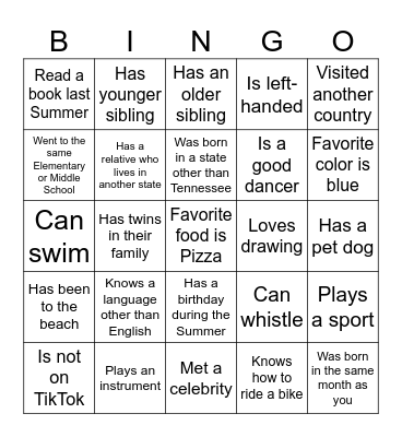 Icebreaker BINGO! Bingo Card