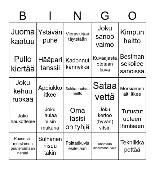 #Suomet2024 Hääbingo Card