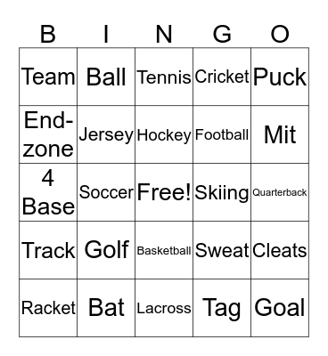 Sports Bingo Card