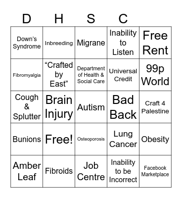 Chungus Bingo Card