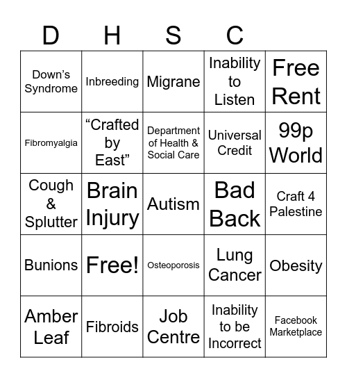 Chungus Bingo Card