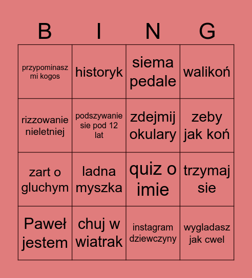 marcin ome classic Bingo Card