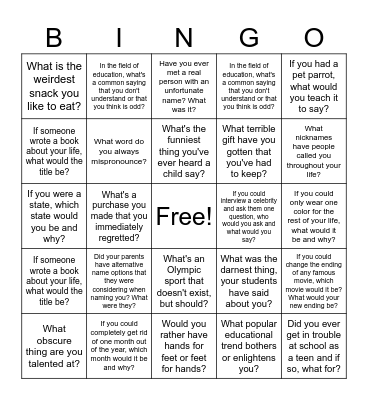 Quindaro Bingo Ice Braker Bingo Card