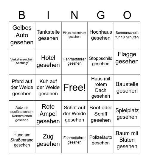 JGA Bingo Card