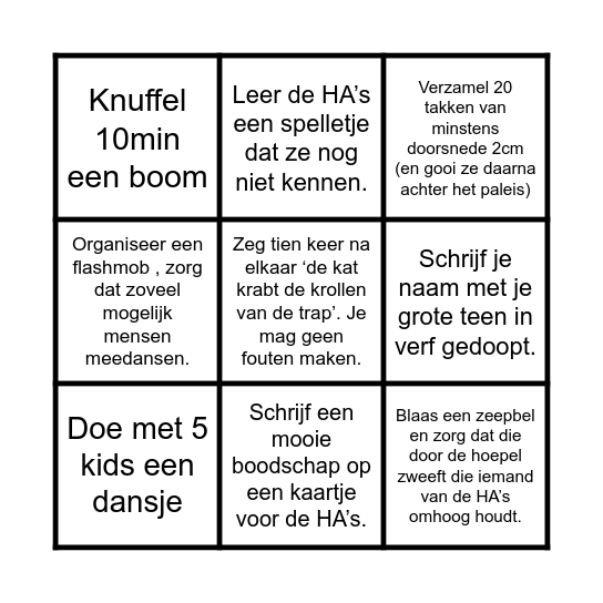 Laddercompetitie Bingo Card