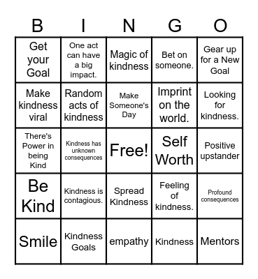 World Kindness Day! Bingo Card