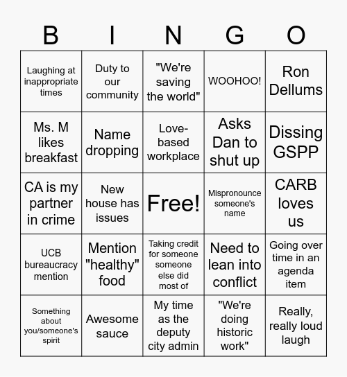 Retreat Bingo Card
