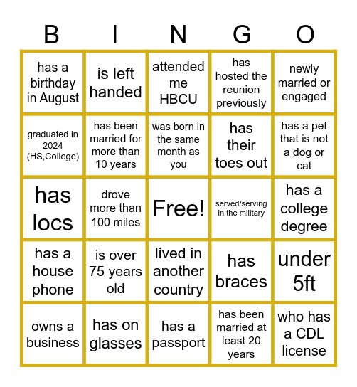 Someone who... Bingo Card