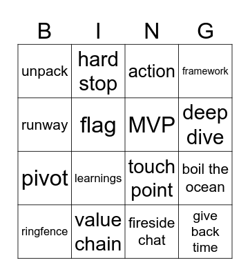 office lingo bingo Card