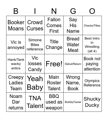 Bash Night 2 Bingo Card