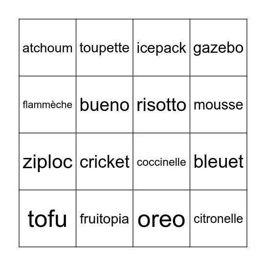 CLA BINGOOO Bingo Card