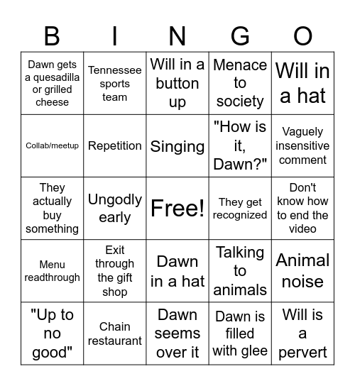 YITS Bingo Card