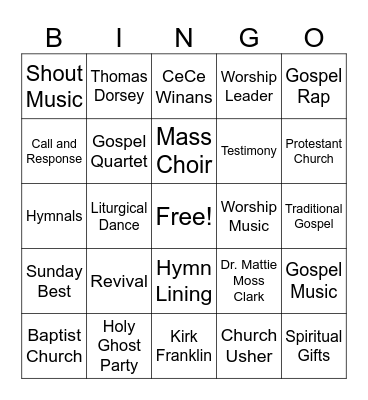Facts about Black Sacred Music Bingo Card