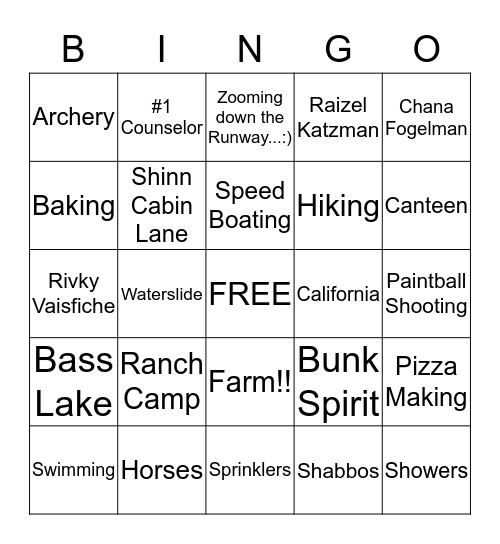 CGI West!! Bingo Card