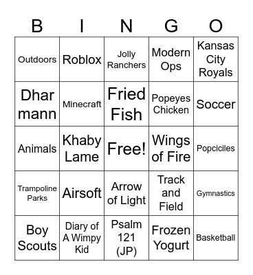 All about the Murdock Boys Bingo Card