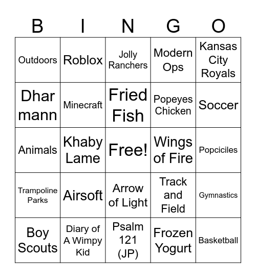 All about the Murdock Boys Bingo Card