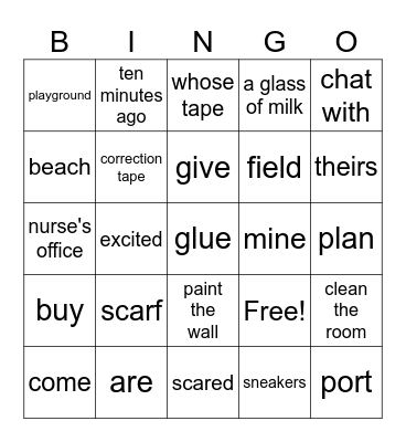 Final Test Bingo Card