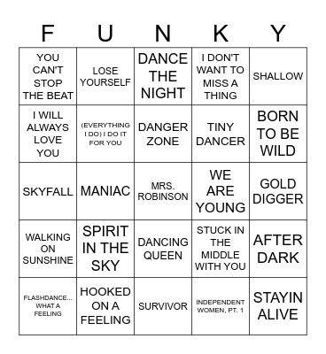 FROM THE MOVIES Bingo Card