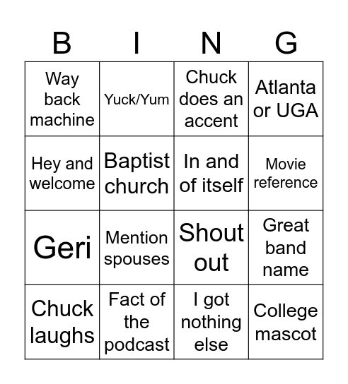 SYSK BINGO Card