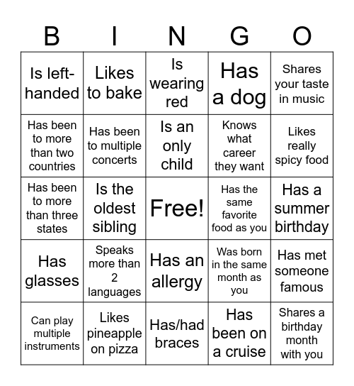 Icebreaker Bingo: Find Someone Who Bingo Card