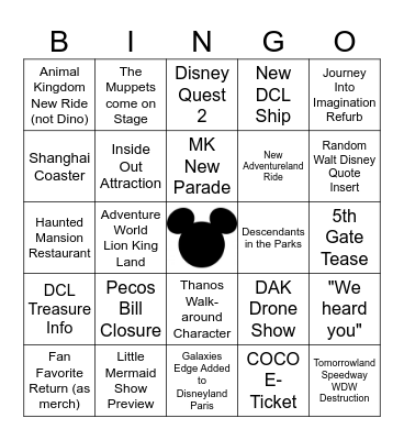 D23 BINGO Card