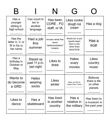 Icebreaker Bingo - Find Someone Who ... Bingo Card