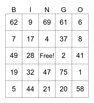 פלסאון ישראל Bingo Card