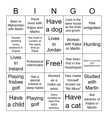 Mingle-bingo Card
