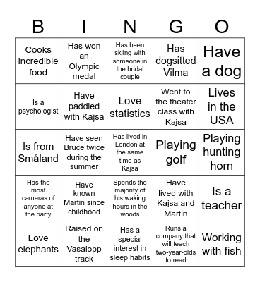 Mingle-bingo Card