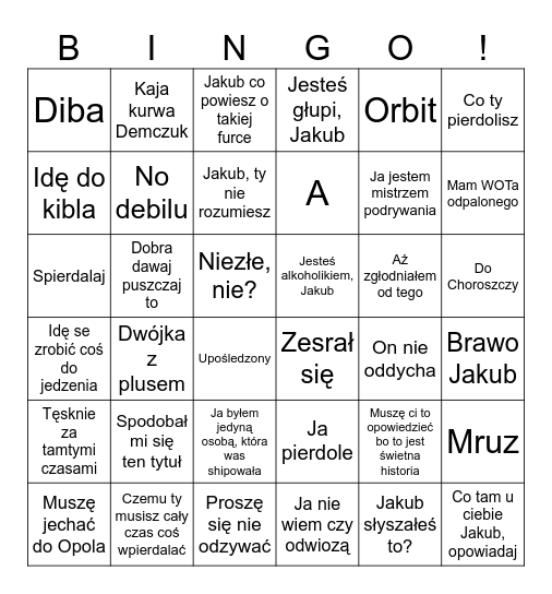 Siusta bingo Card