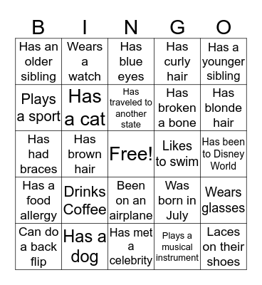 Find Someone Who... Bingo Card