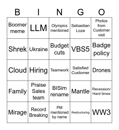 All hands bingo 8.7.2024 Bingo Card