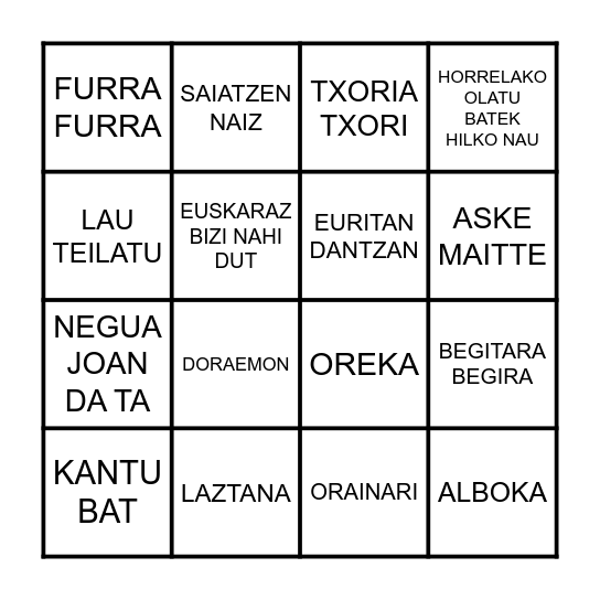 BINGO MUSICAL Bingo Card