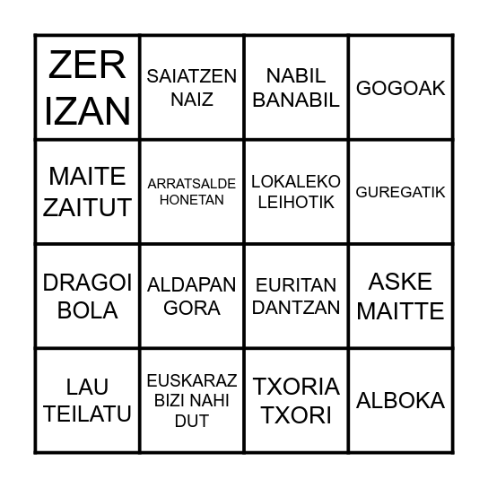 BINGO MUSICAL Bingo Card