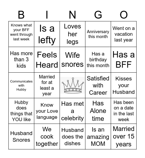 Straighten Your Crown Queen! Bingo Card