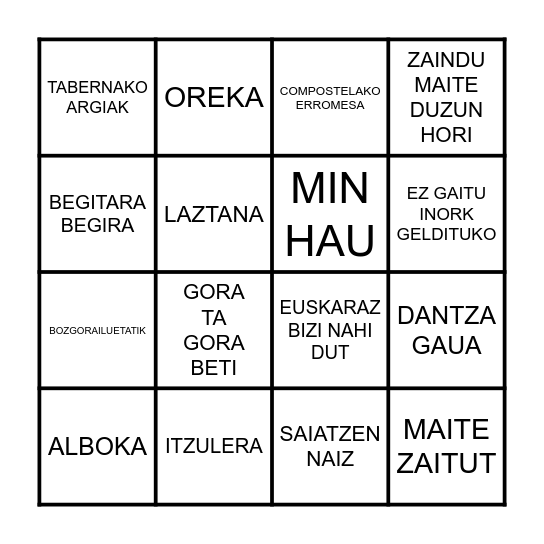 BINGO MUSICAL Bingo Card