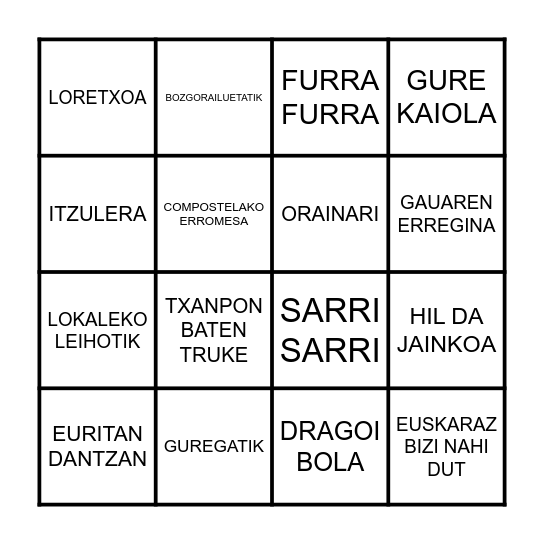 BINGO MUSICAL Bingo Card