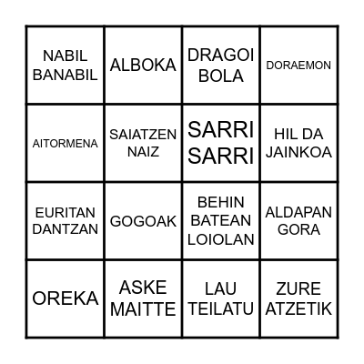 BINGO MUSICAL Bingo Card