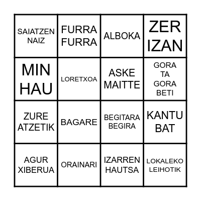 BINGO MUSICAL Bingo Card