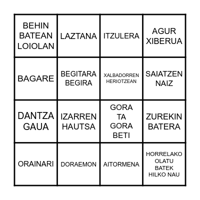 BINGO MUSICAL Bingo Card
