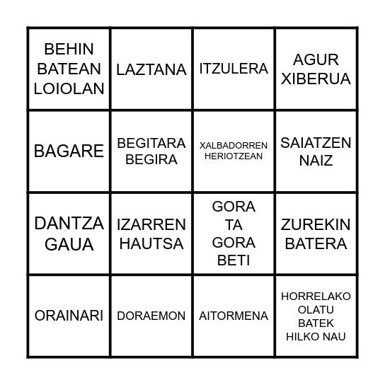 BINGO MUSICAL Bingo Card