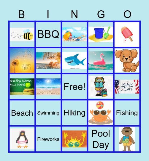 Summer Images Bingo Card