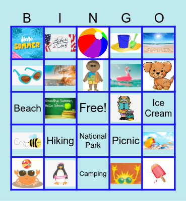 Summer Images Bingo Card