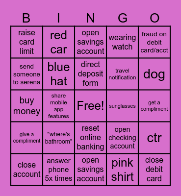 teller bingo Card
