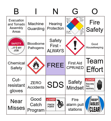 SAFETY BINGO Card