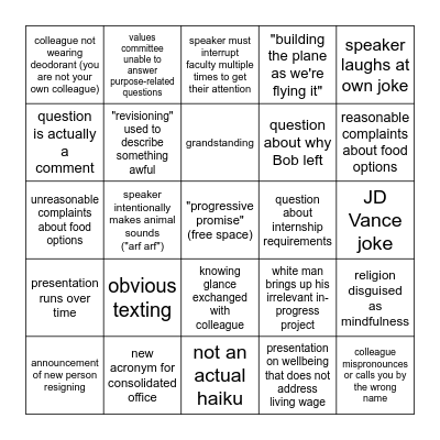 RETREAT F24 Bingo Card