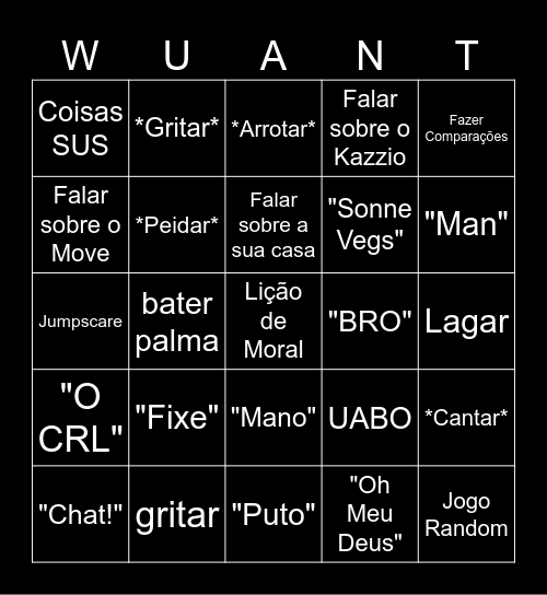 WUANT Bingo Card
