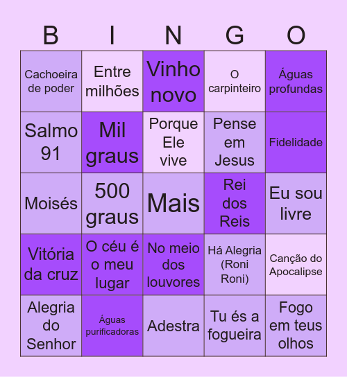 Louvores ✨️🪻 Bingo Card