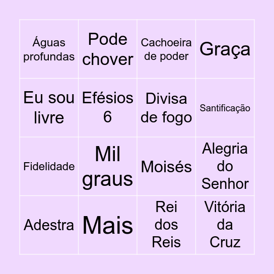 Louvores✨️🪻 Bingo Card