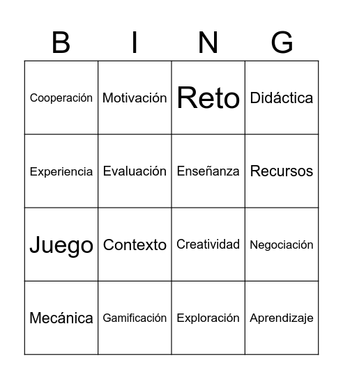 Conceptos Claves Bingo Card